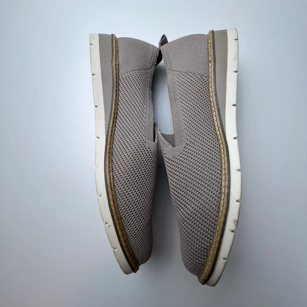 Adam Tucker Honor Mesh  Knit Slip On Flat  Shoes Women's 8.5 M  Taupe Textile